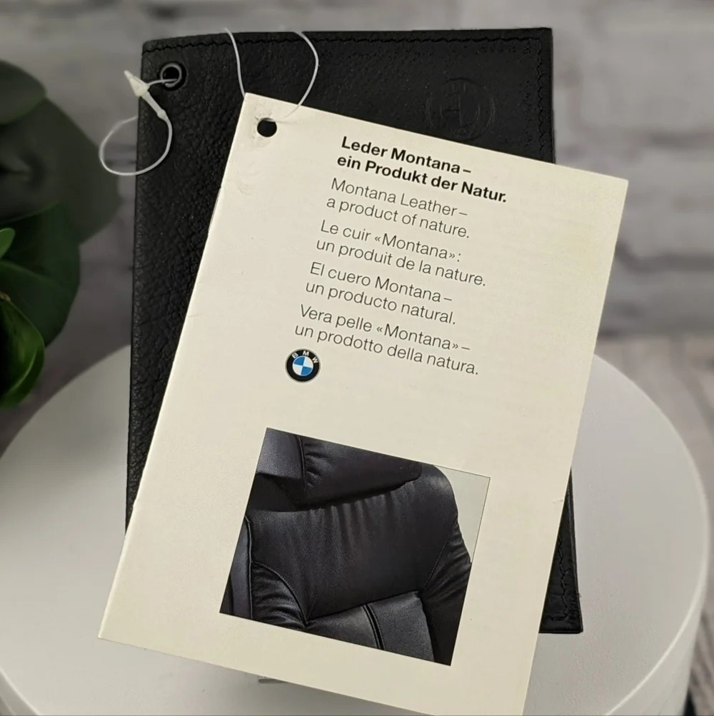 90s BMW Montana leather dealer sample, black, 12pgs, 3/94 RARE